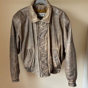 Vintage Brown Leather Jacket - Unbranded